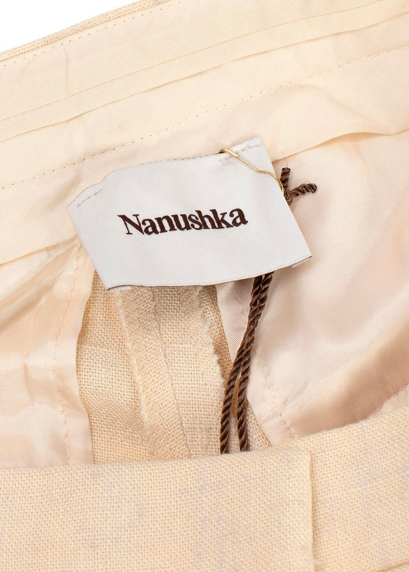 Nanushka Elaina Cream Wide Leg Trousers