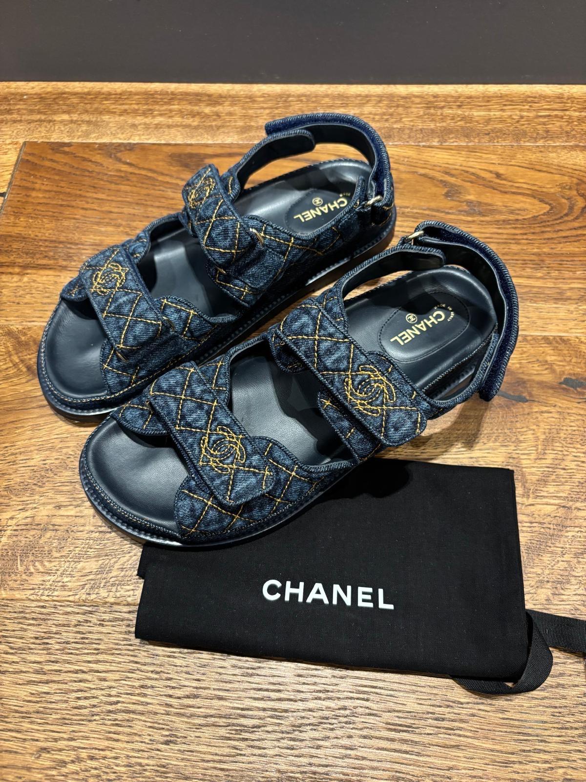 Chanel Denim Dad Sandals