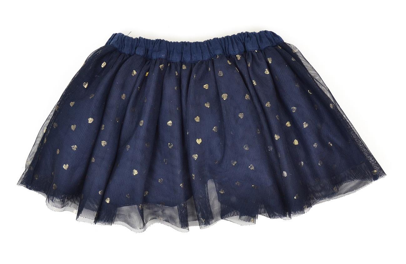 Navy & gold polka-dot tulle skirt