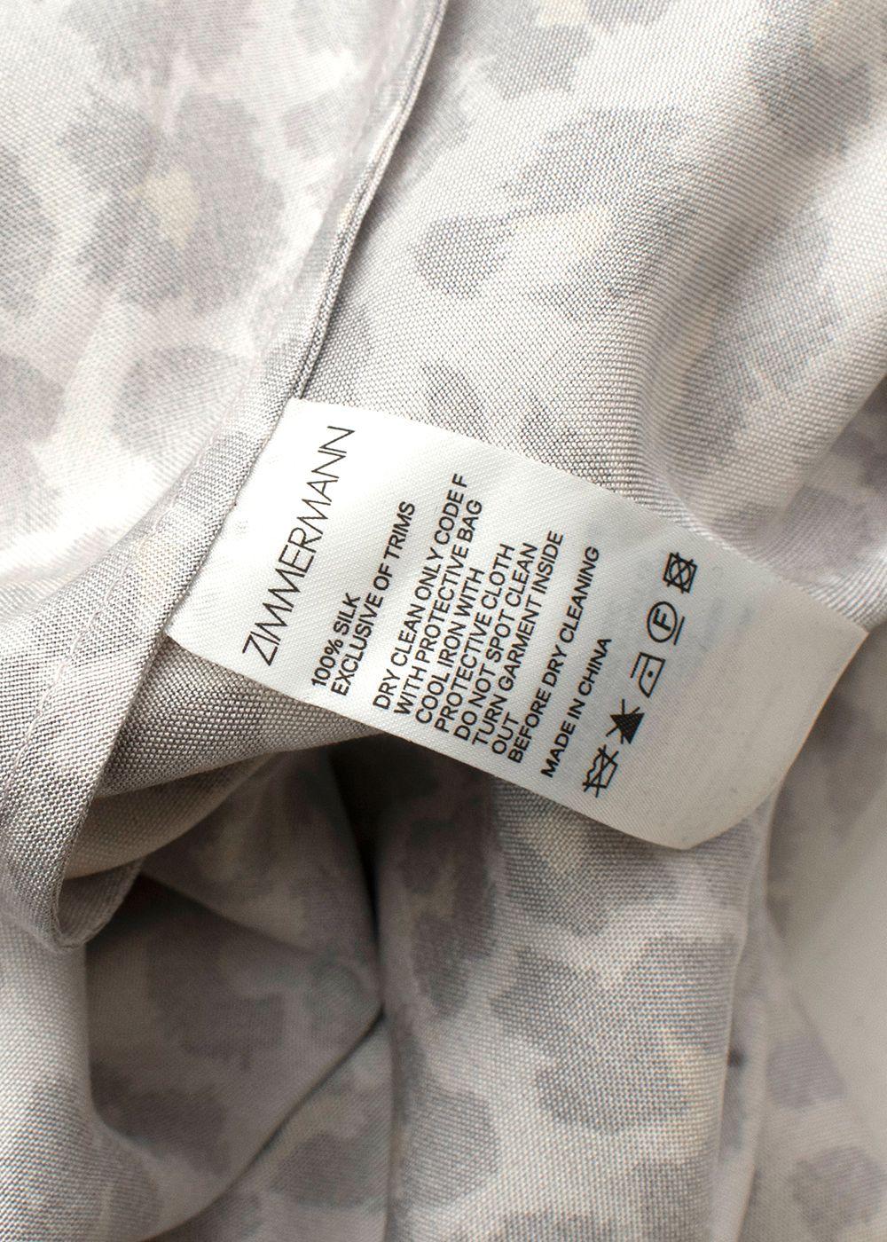 Zimmermann Leopard Print Silk Belted Midi Dress