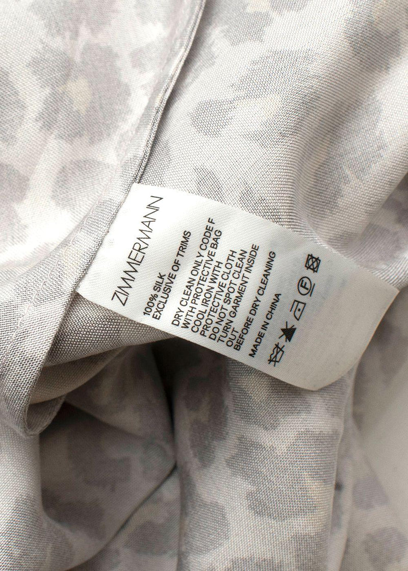 Zimmermann Leopard Print Silk Belted Midi Dress