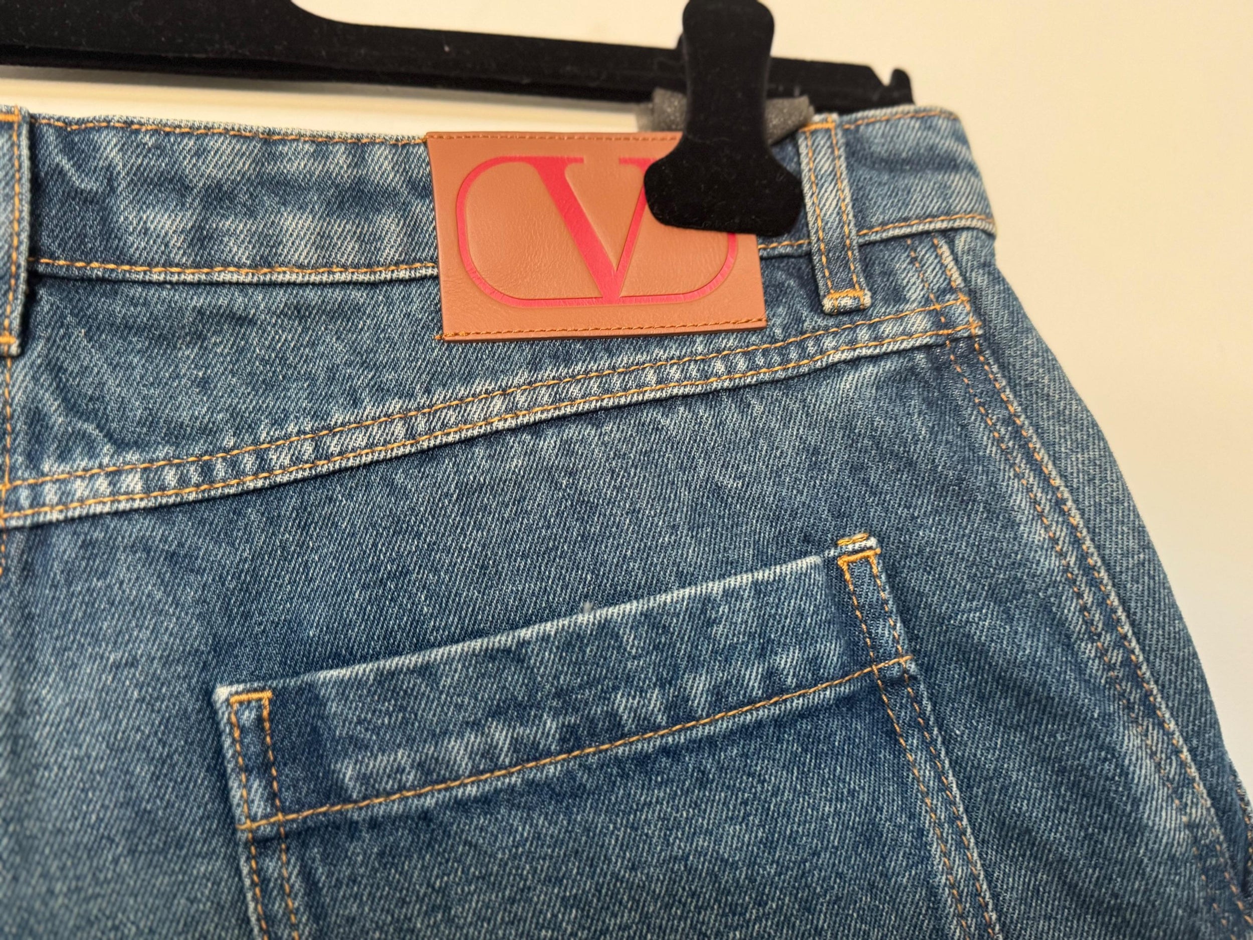 Valentino Denim Cuffed Shorts