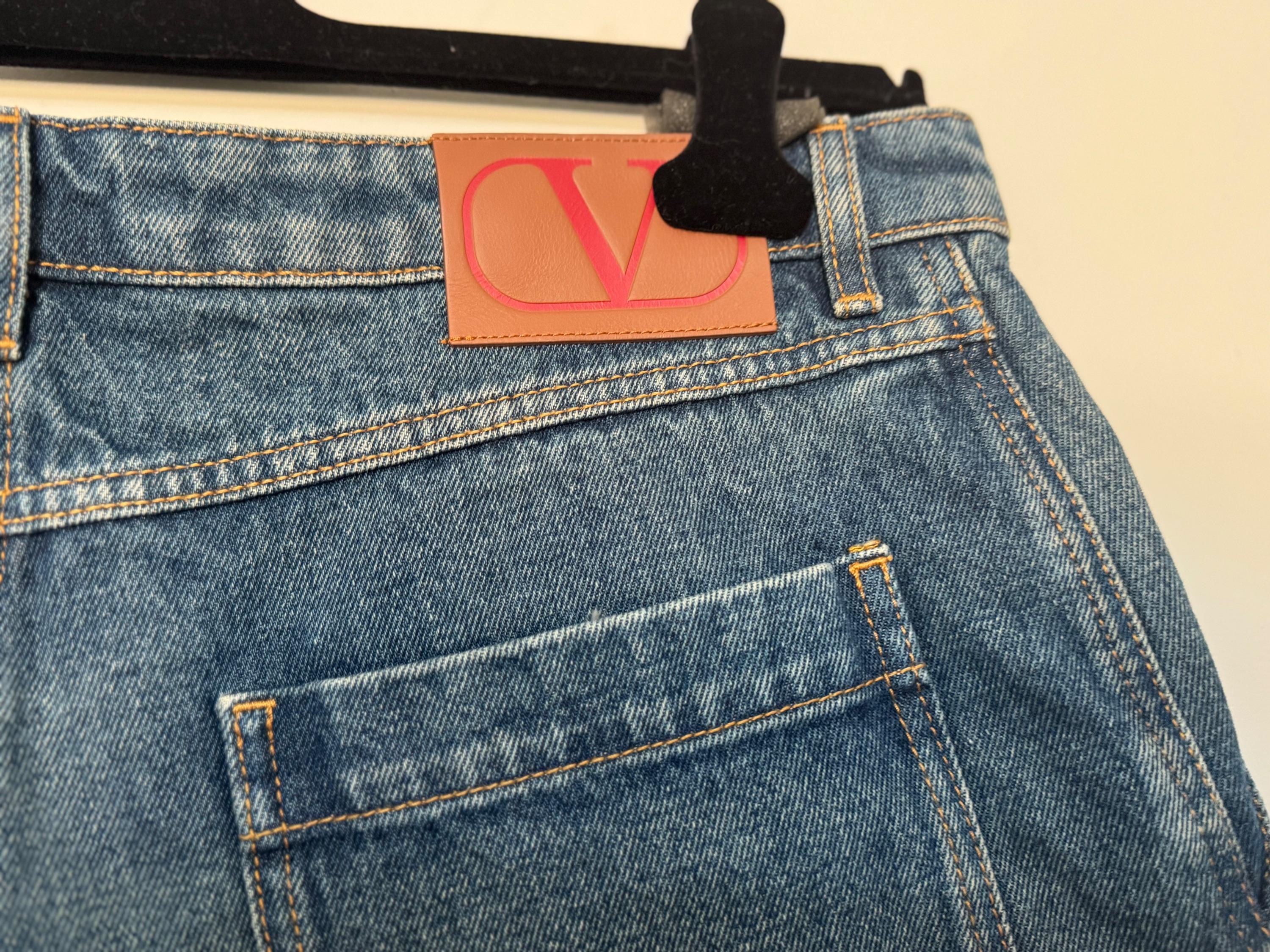 Valentino Denim Cuffed Shorts