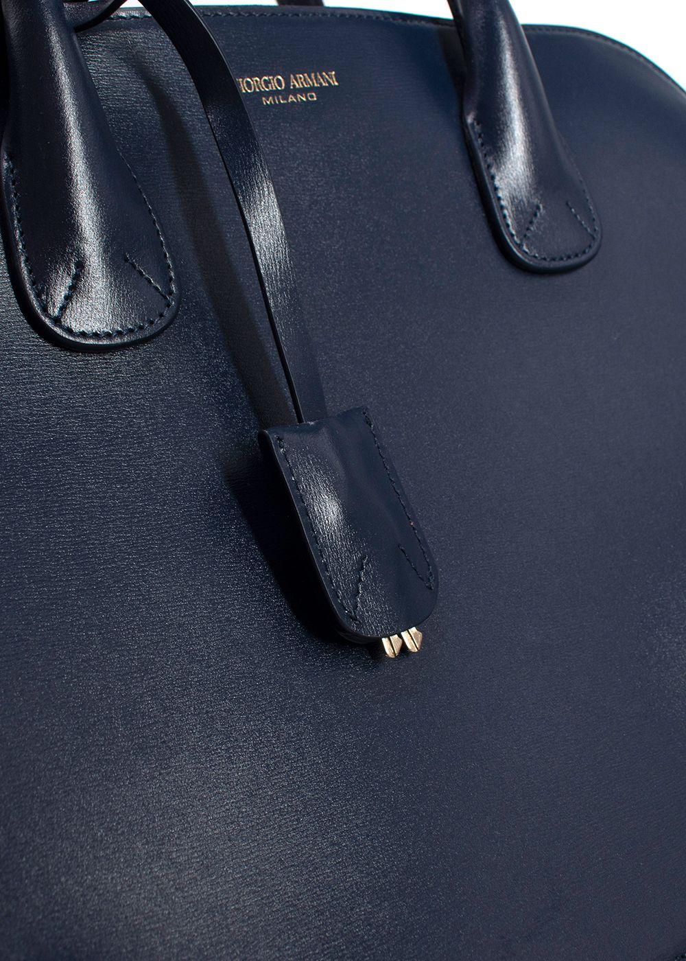 Giorgio Armani Blue Palmellato Leather Large La Prima tote bag