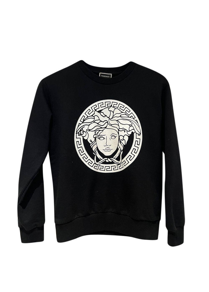 Versace Kids Black Medusa Print Swearshirt