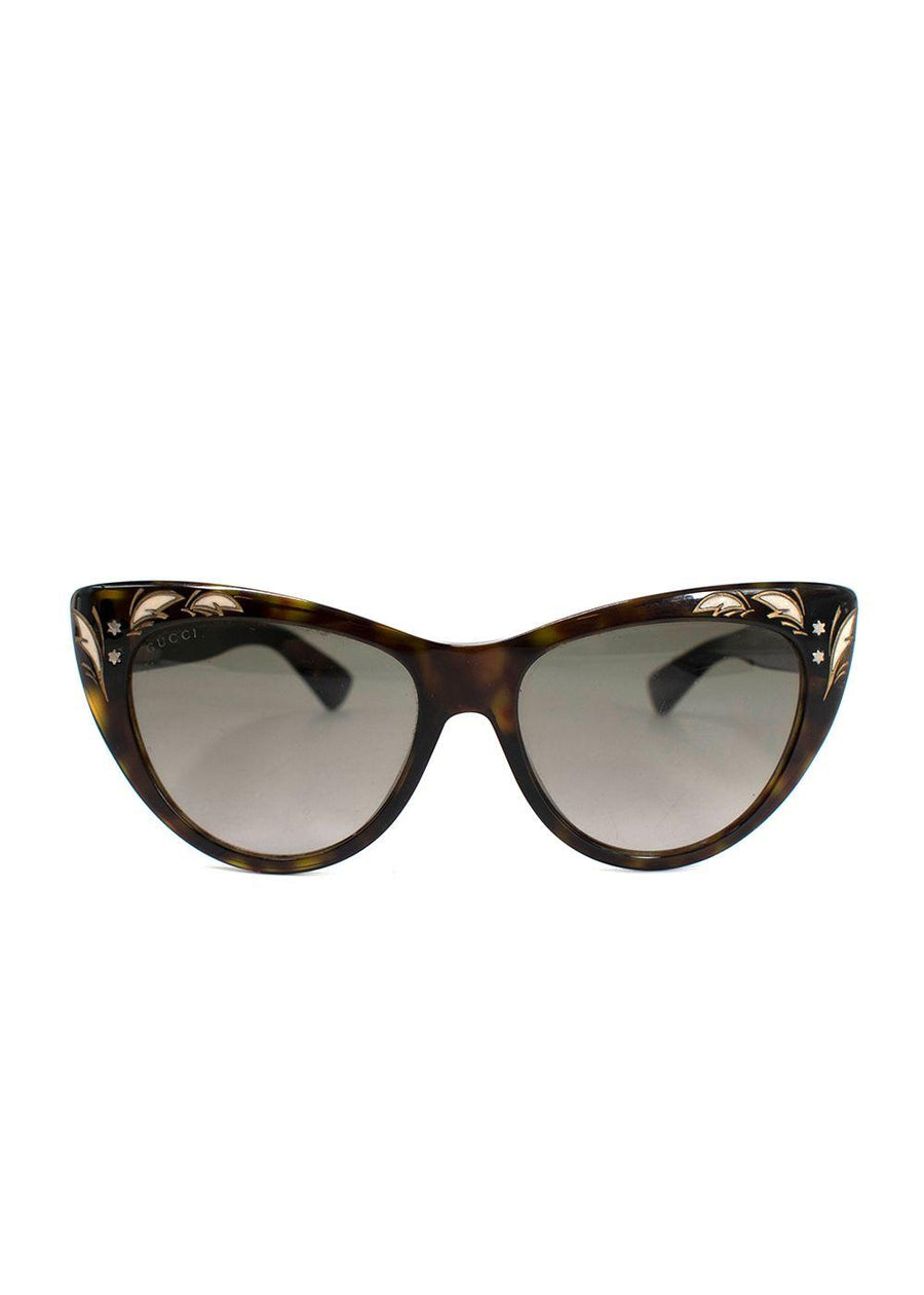 Gucci Brown Tortoiseshell Cat Eye Sunglasses