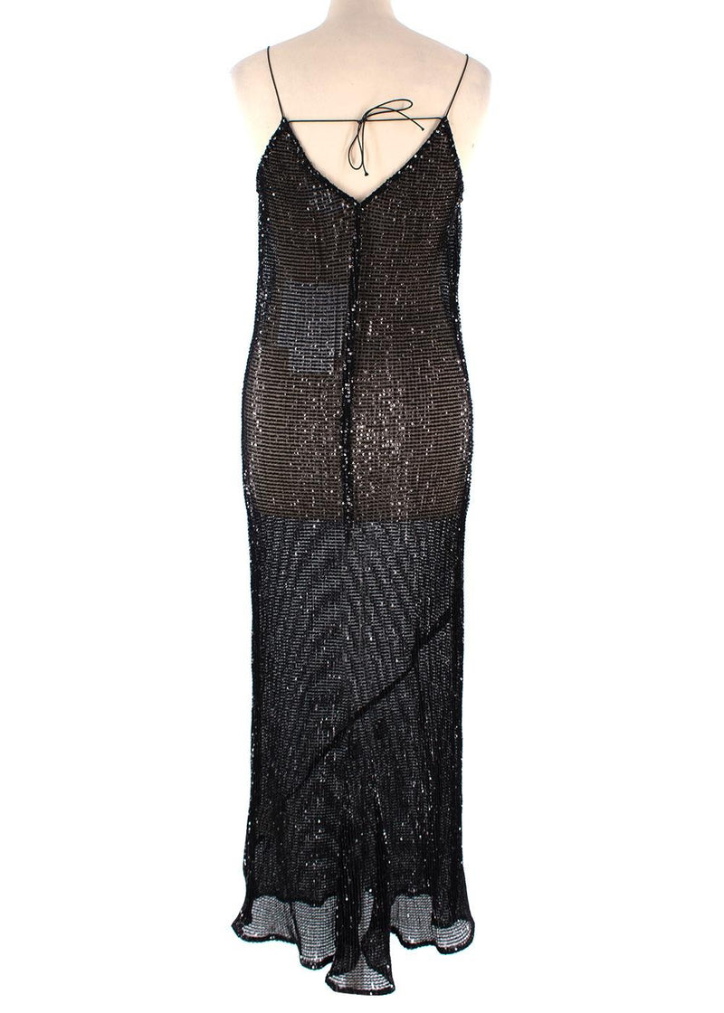 Georgia Alice  Black Sequin Sheer  Night Pageant Dress