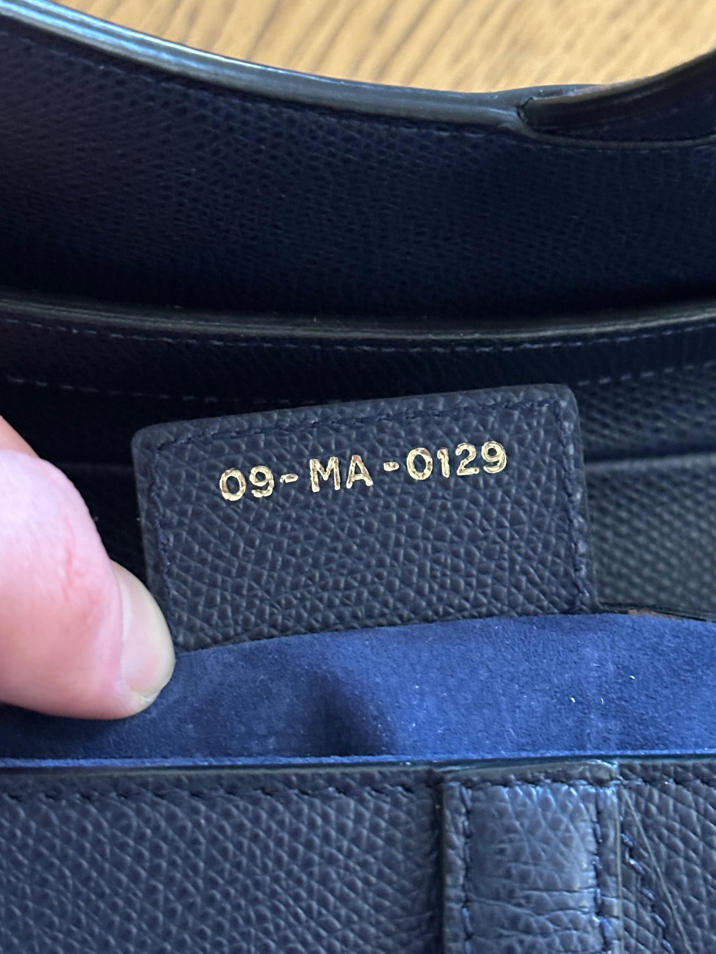 Dior Navy Saddle Bag with Gold Hardware