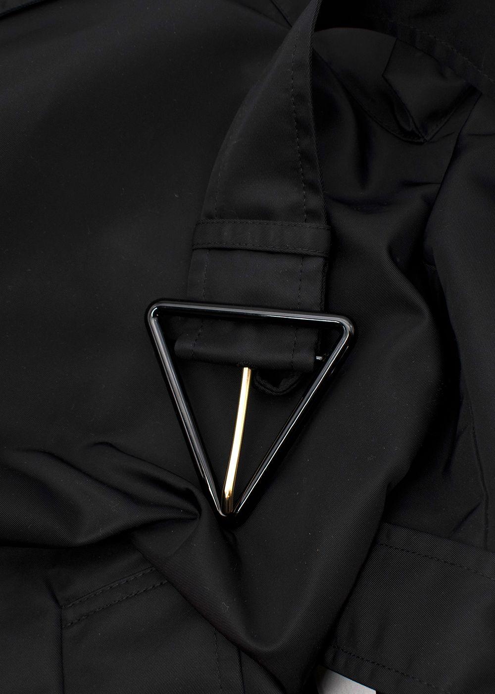 Bottega Veneta Black gabardine short trench coat