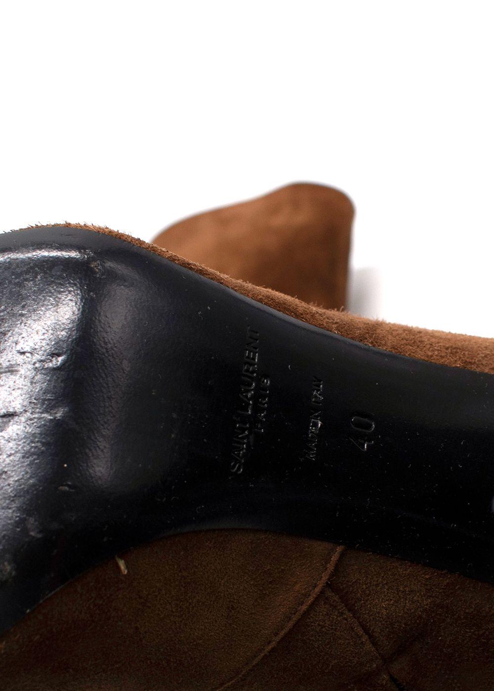 Saint Laurent Brown Suede Ankle Boots