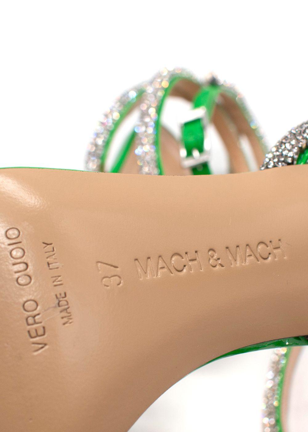 Mach & Mach Green Double Bow Crystal Pumps