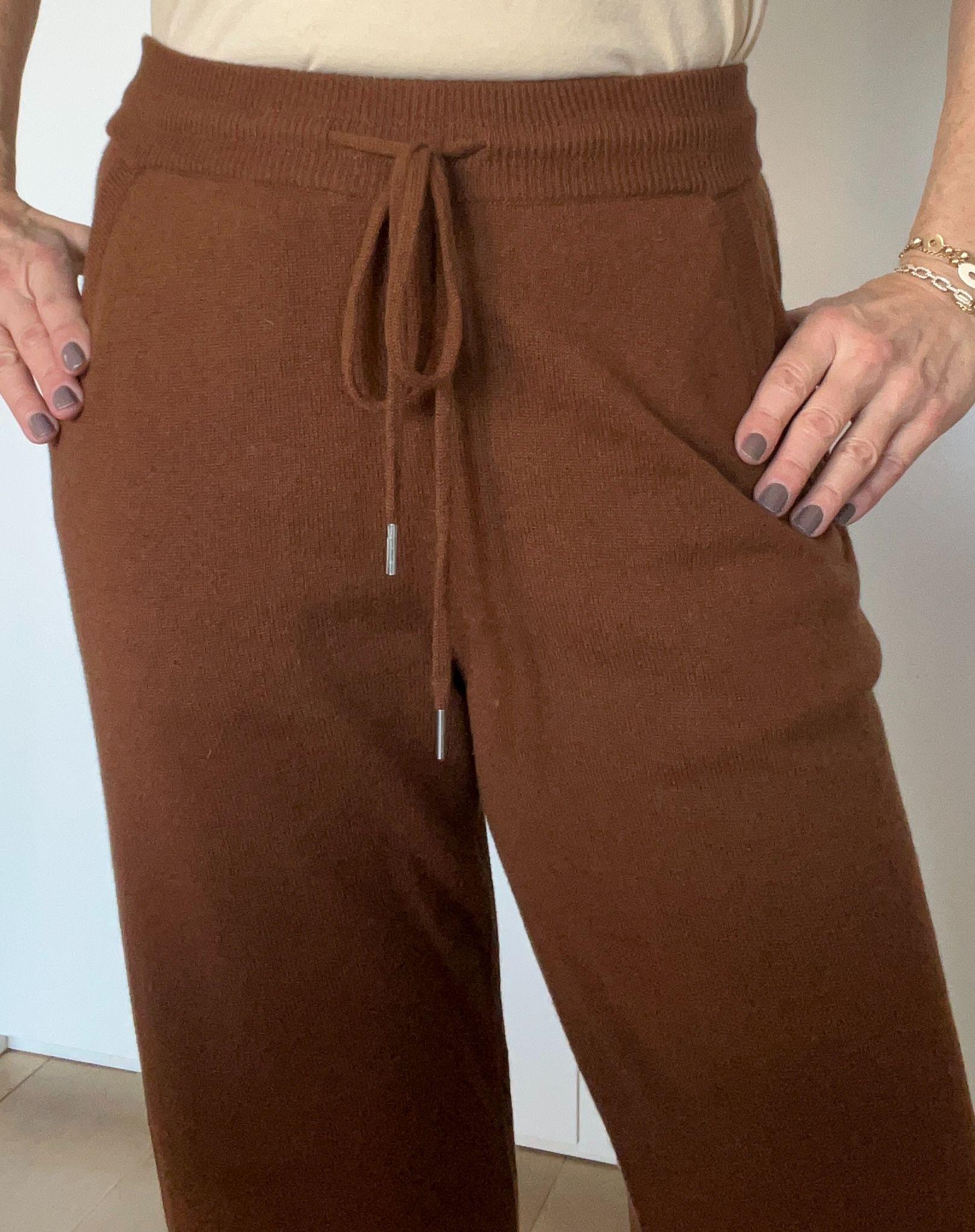 Nili Lotan Brown Cashmere Trackies