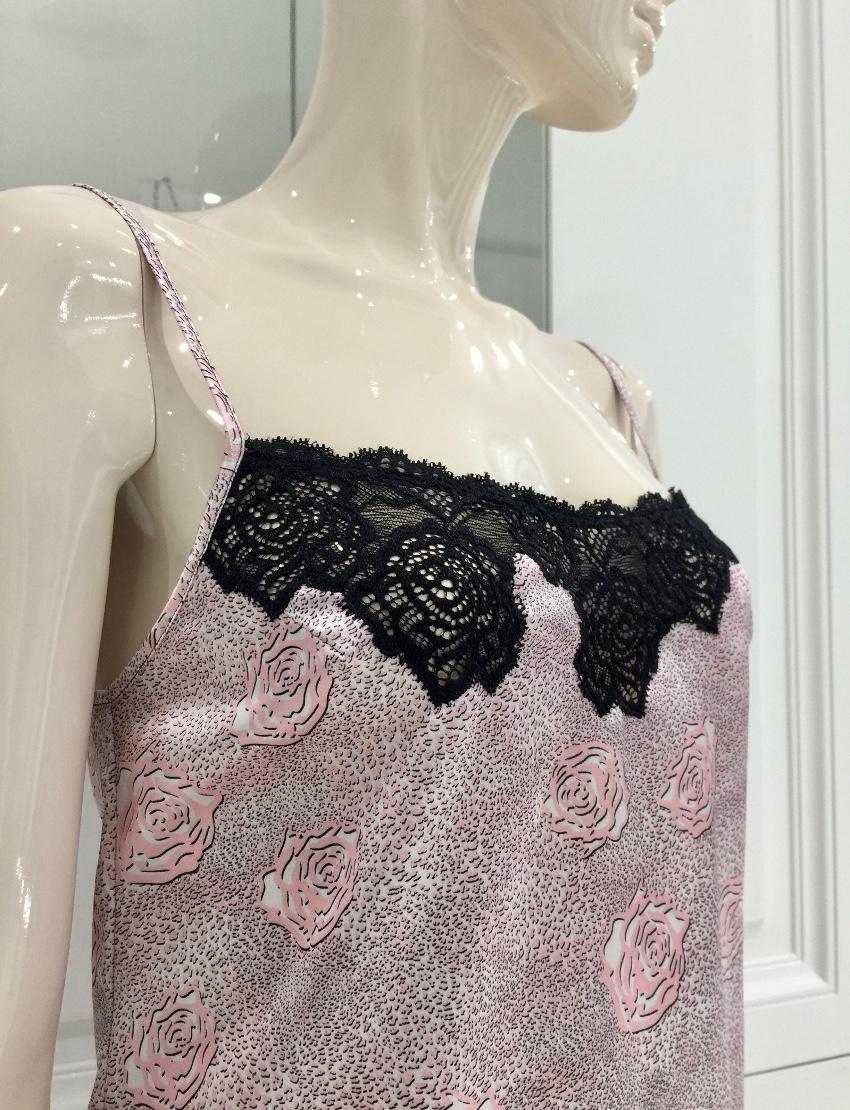 Cotton Club Couture Rose Satin & Leavers Lace Chemise