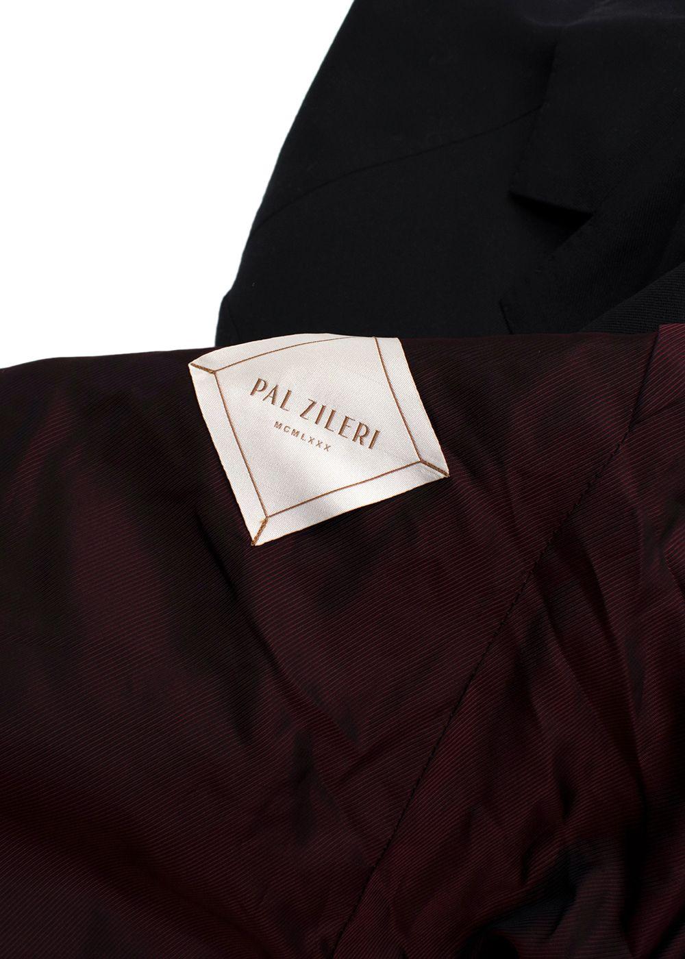 Pal Zileri Black Single Breasted Wool Blazer