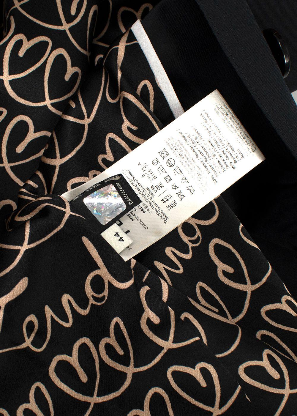 Fendi Black Short Trench Coat with Faux Fur Detail