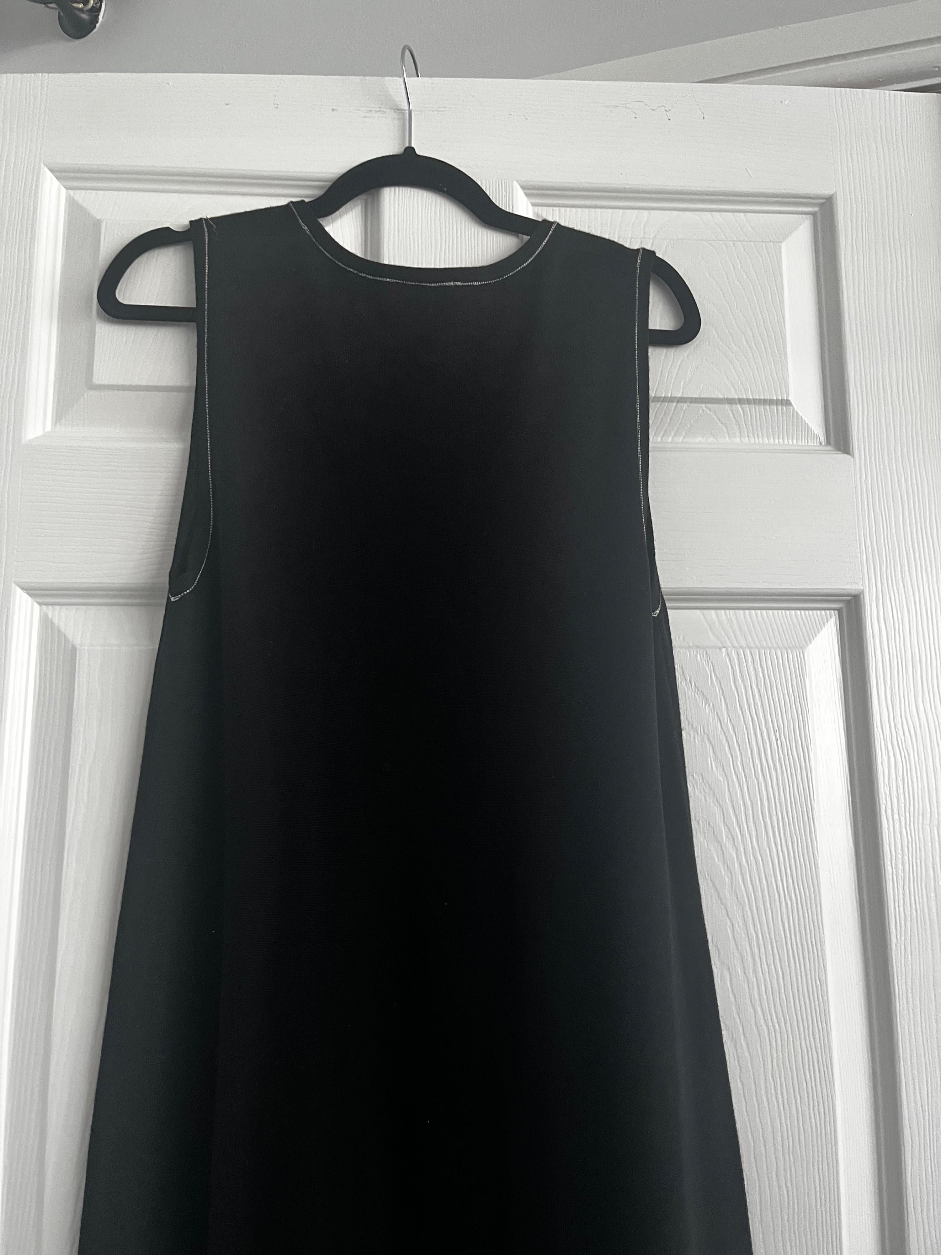 Black Merino Wool Asymmetric Dress
