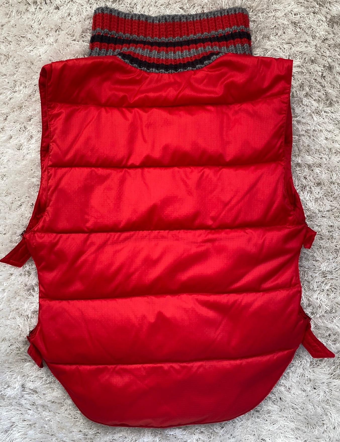 Red Nylon Padded Gilet
