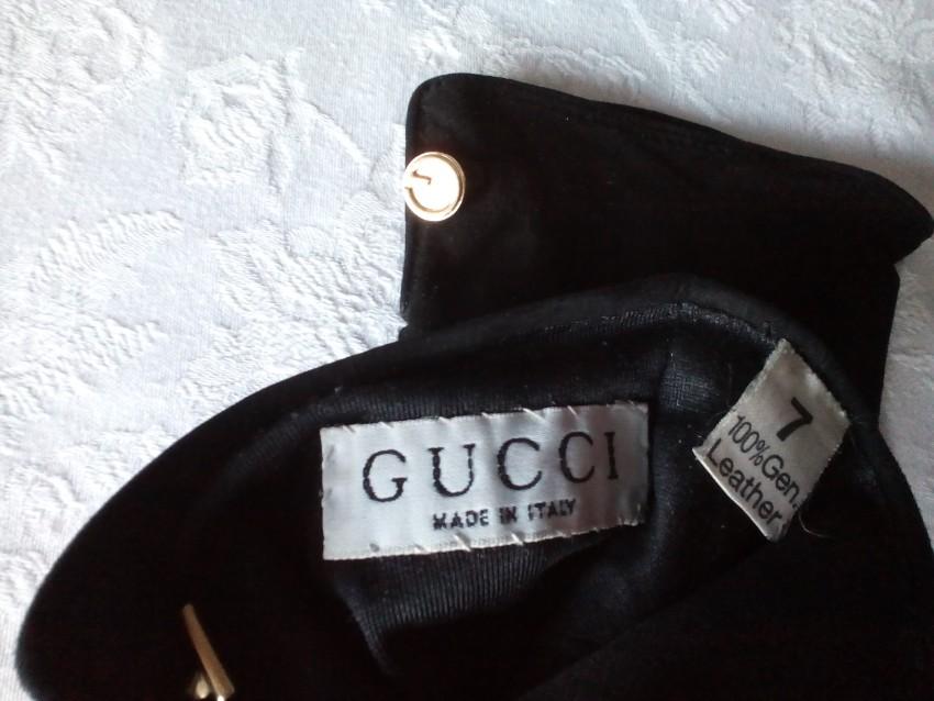 Gucci Black Lambskin Suede Gloves