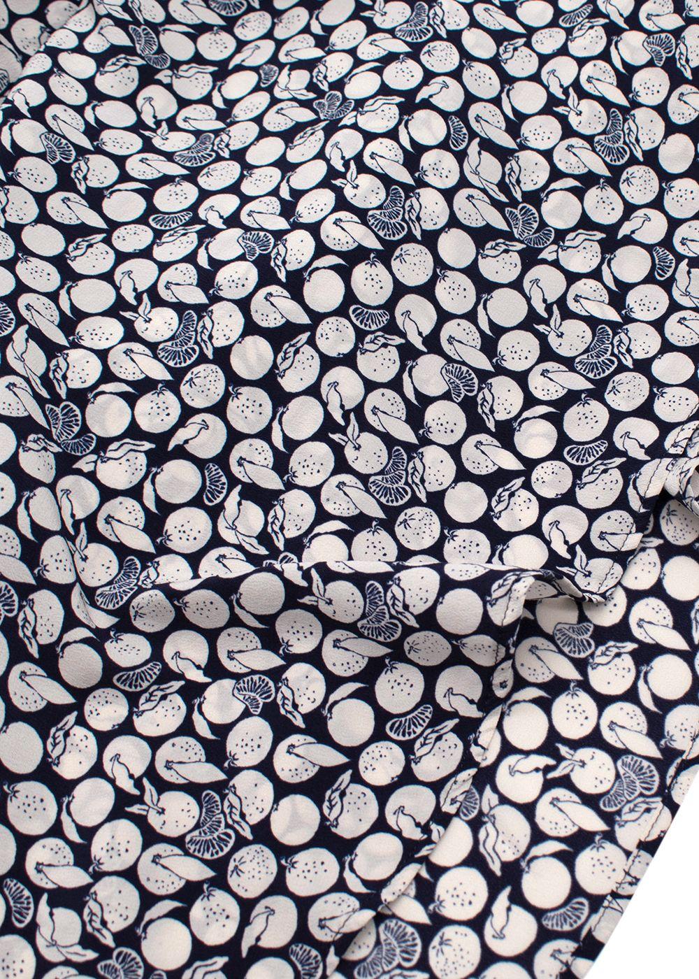 Stella McCartney Navy Lemon Print Silk Shirt