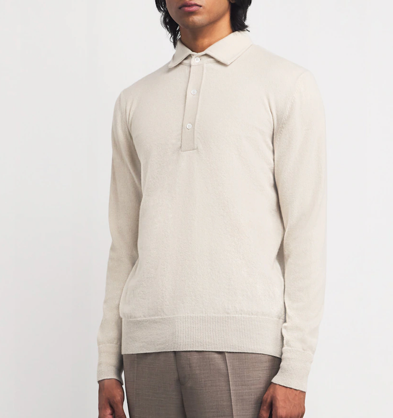 Lardini Cashmere Long-Sleeve Polo Shirt