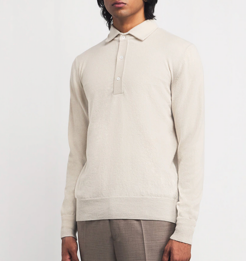 Lardini Cashmere Long-Sleeve Polo Shirt