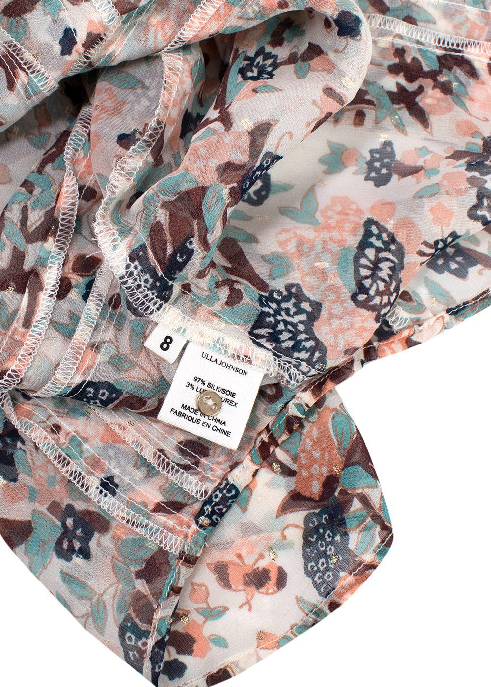 Ulla Johnson Floral Sheer Silk Blouse