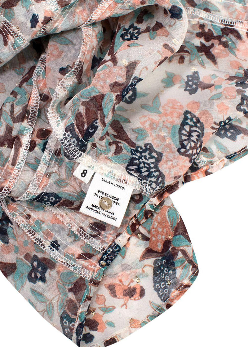 Ulla Johnson Floral Sheer Silk Blouse