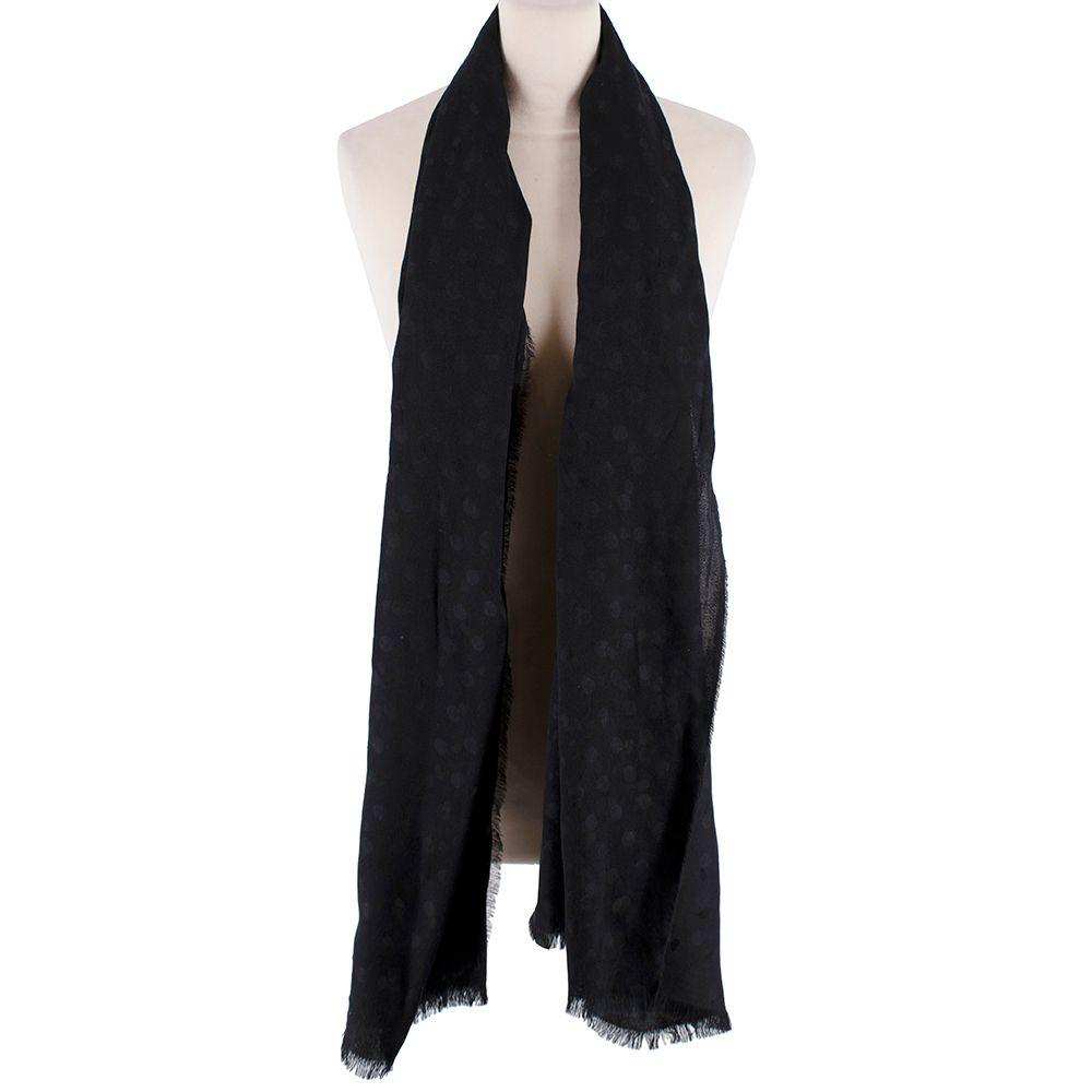 Balenciaga Black Polka Dot Scarf