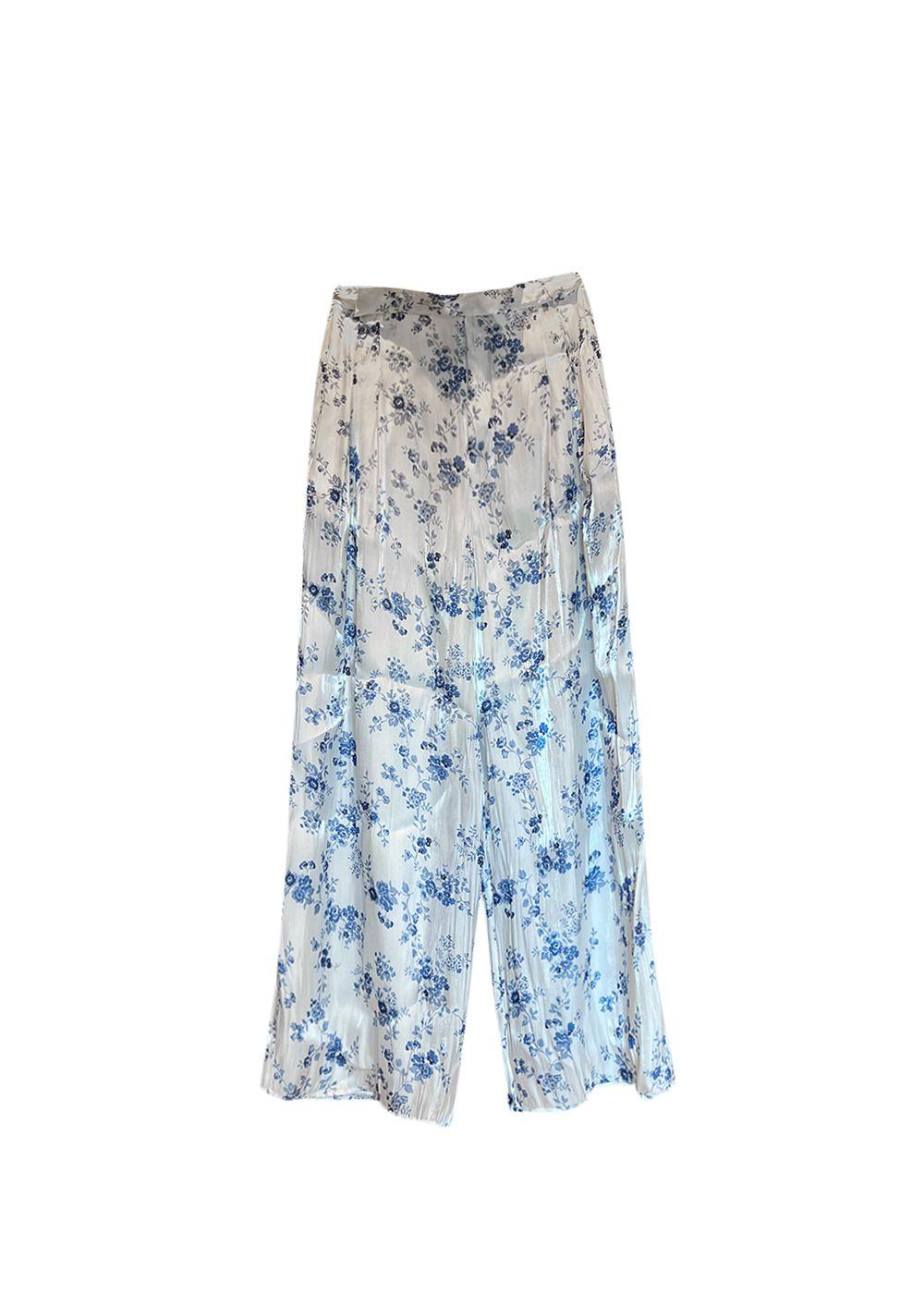 Ralph Lauren Purple Label Floral Wide Leg Silk Trousers