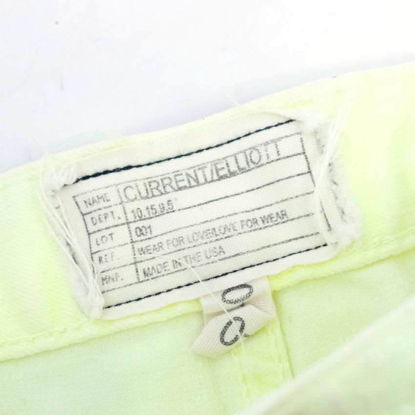 Current Elliott Neon Yellow Washed Jean Shorts