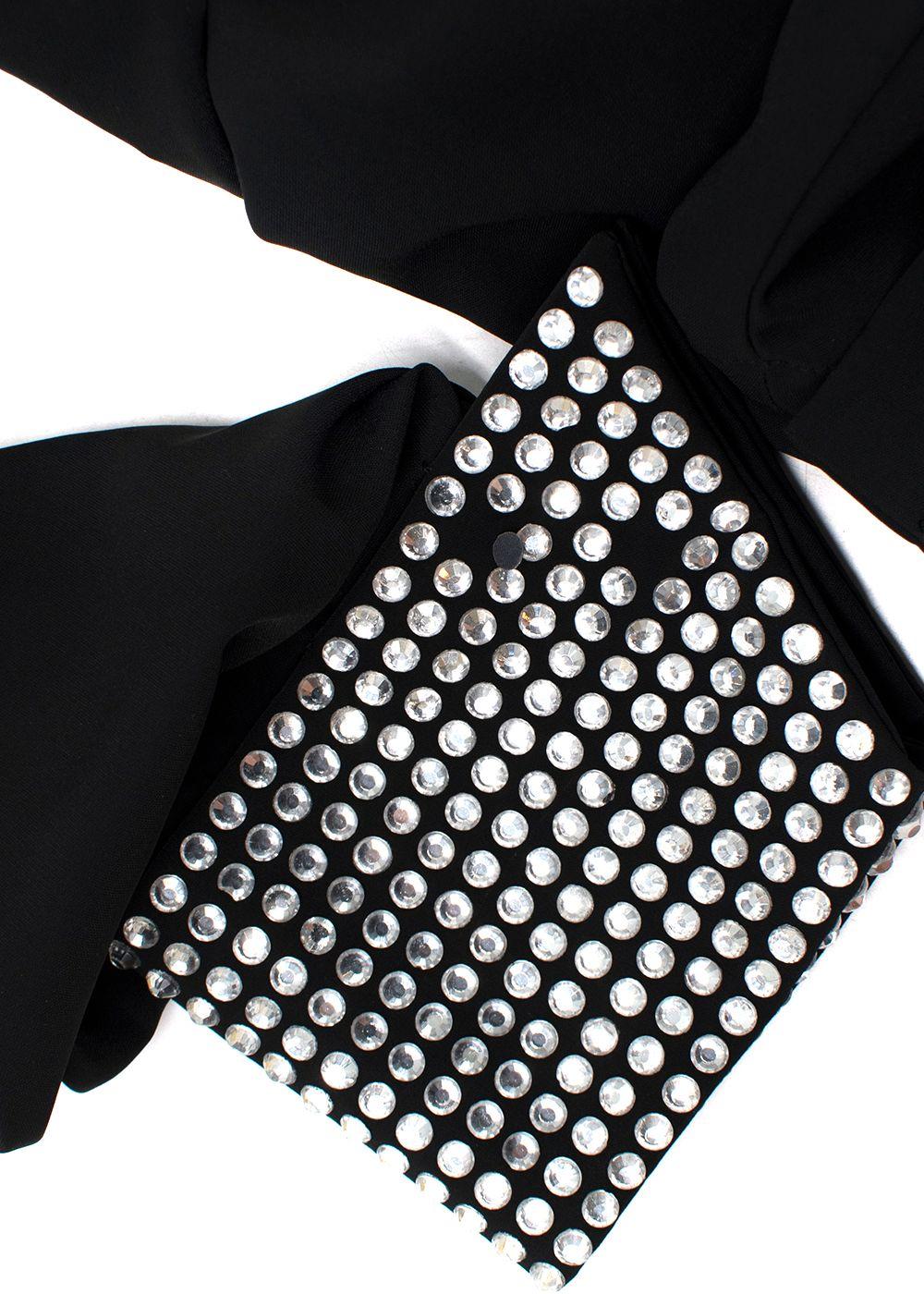 De La Vali Black El Paso Crystal Embellished Shirt Dress