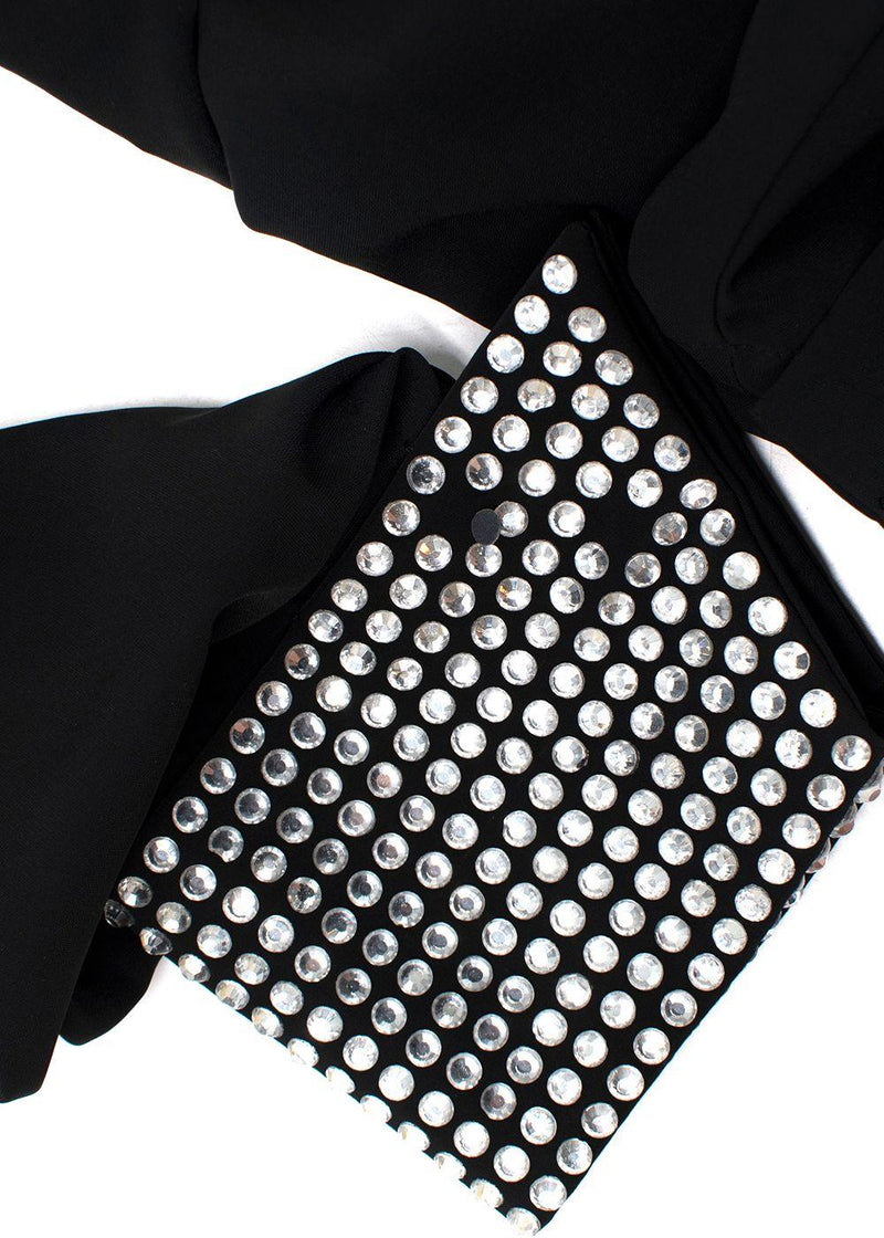 De La Vali Black El Paso Crystal Embellished Shirt Dress