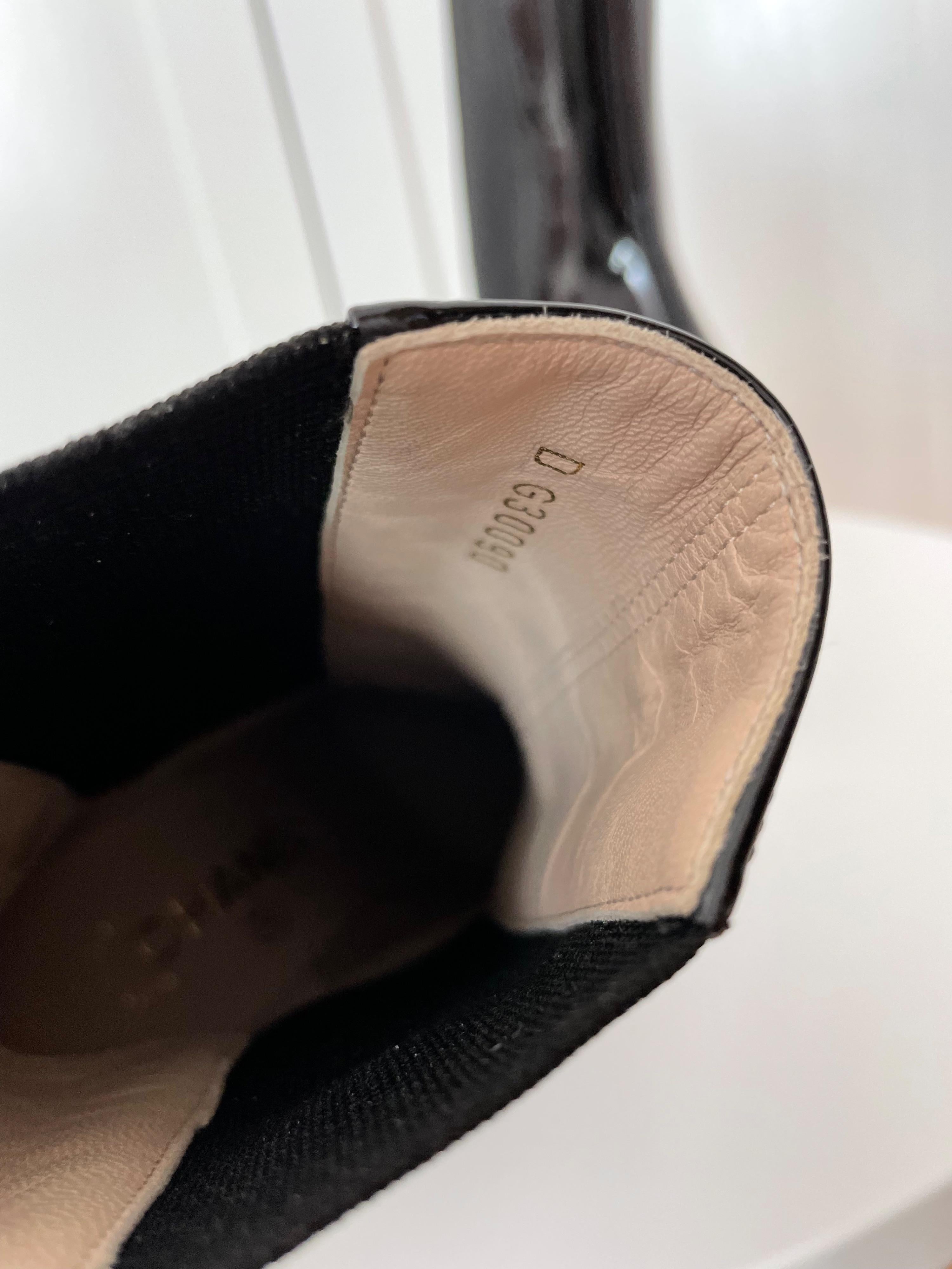 Chanel Black Patent Leather Ankle Boots
