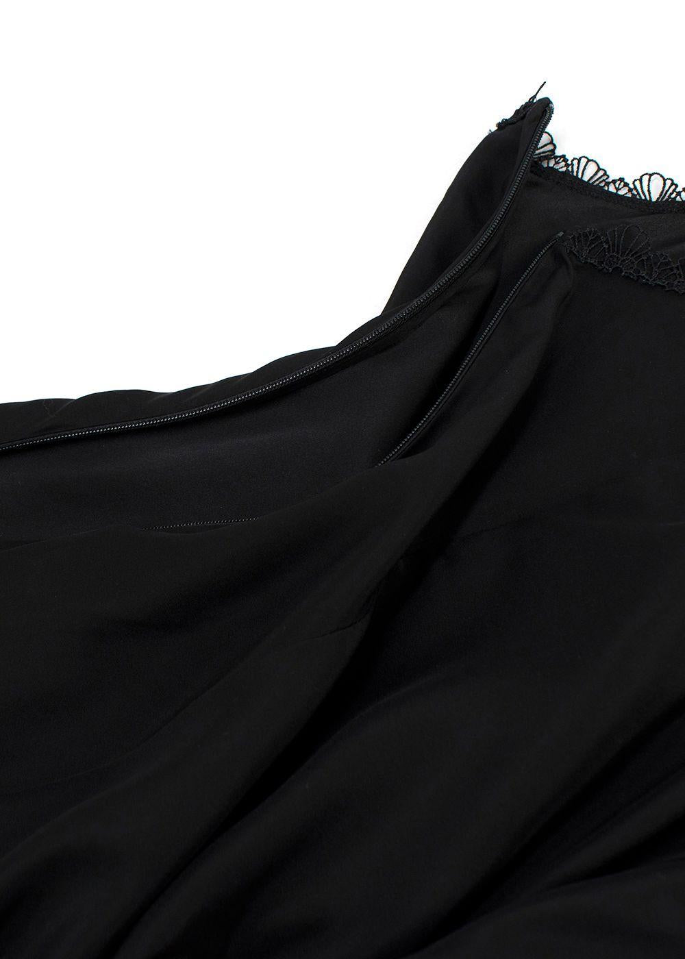 HVN Black Silk Bow Detail Maxi Dress