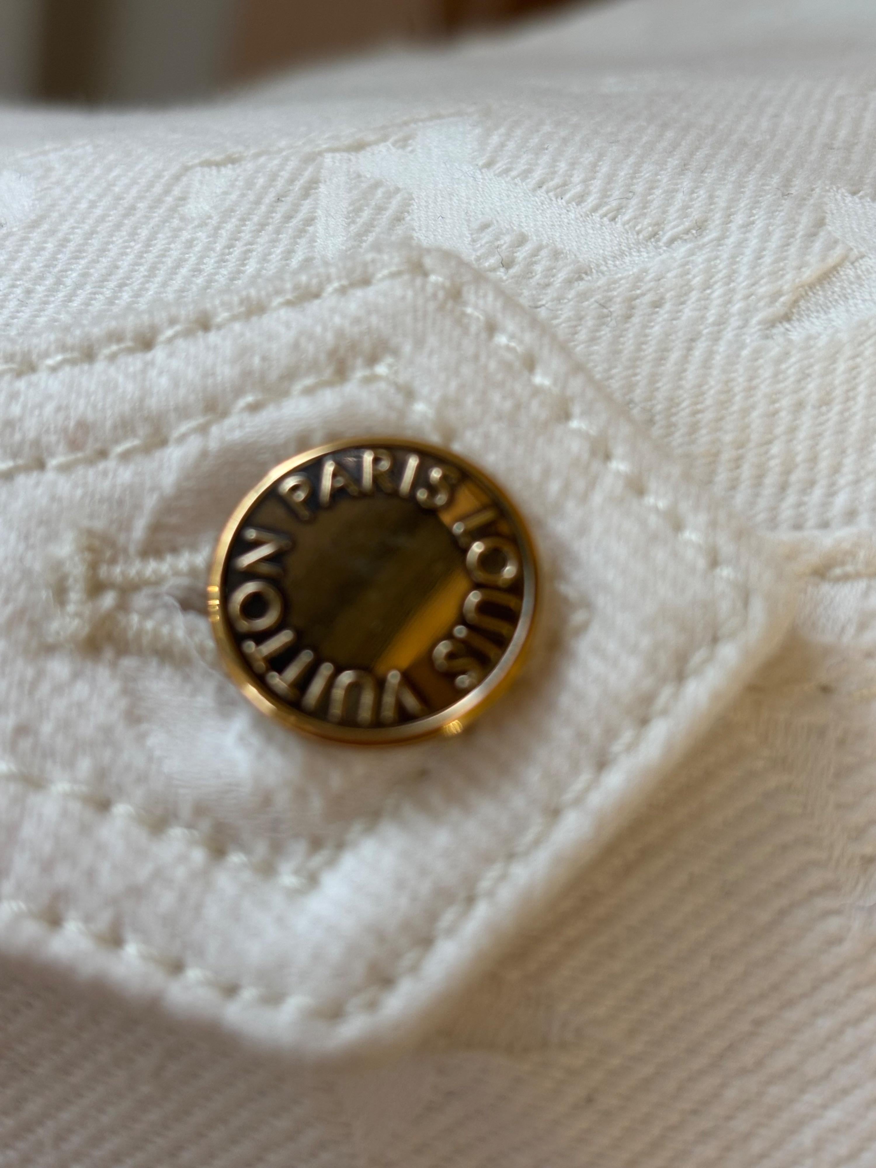 Louis Vuitton White Monogram Sleeveless Denim Jacket