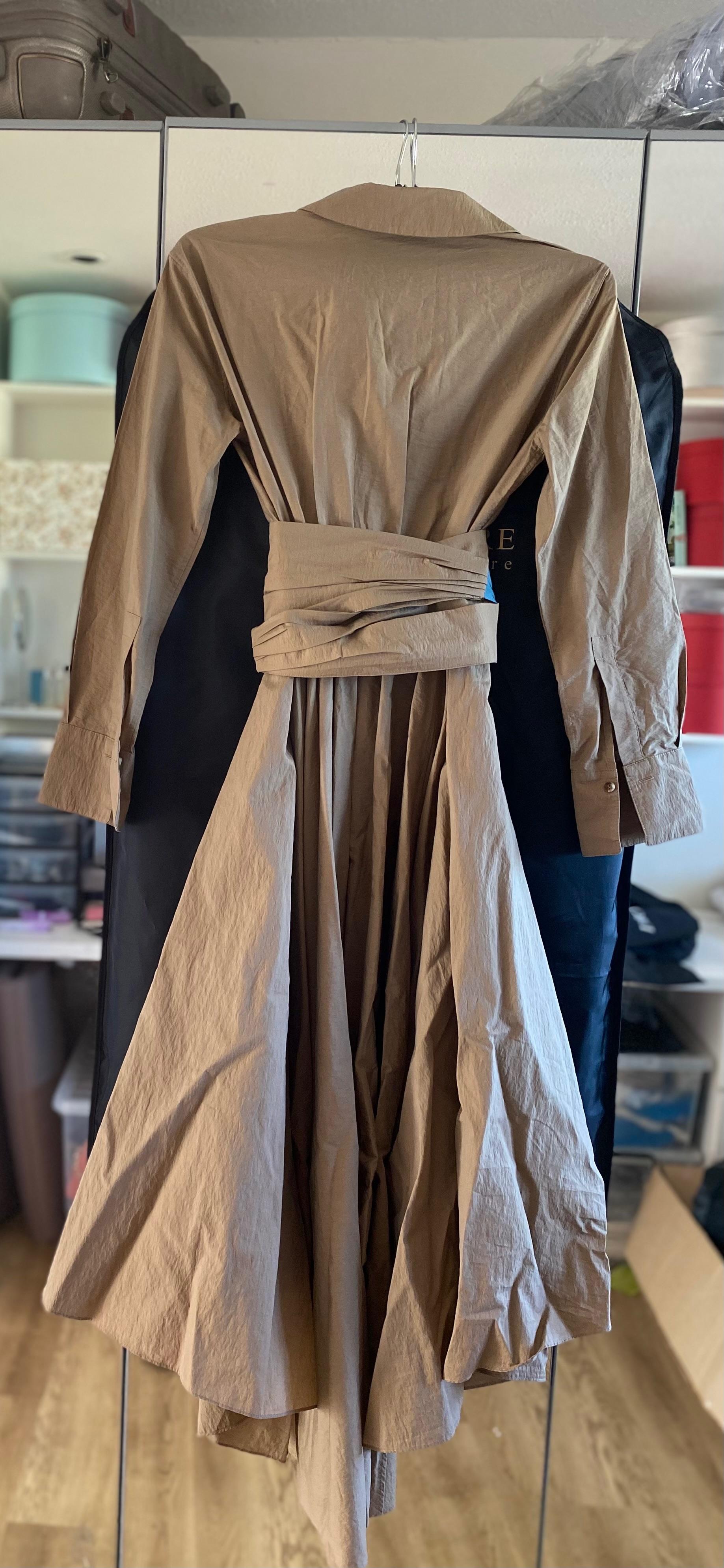 Brunello Cucinelli Tan Belted Shirt Dress