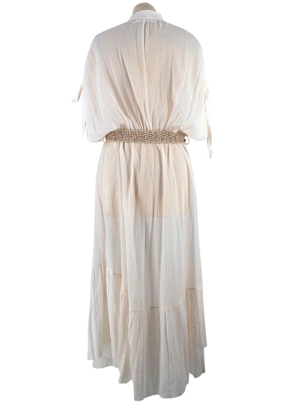 Zimmerman White Sheer Freja Midi Shirt Dress