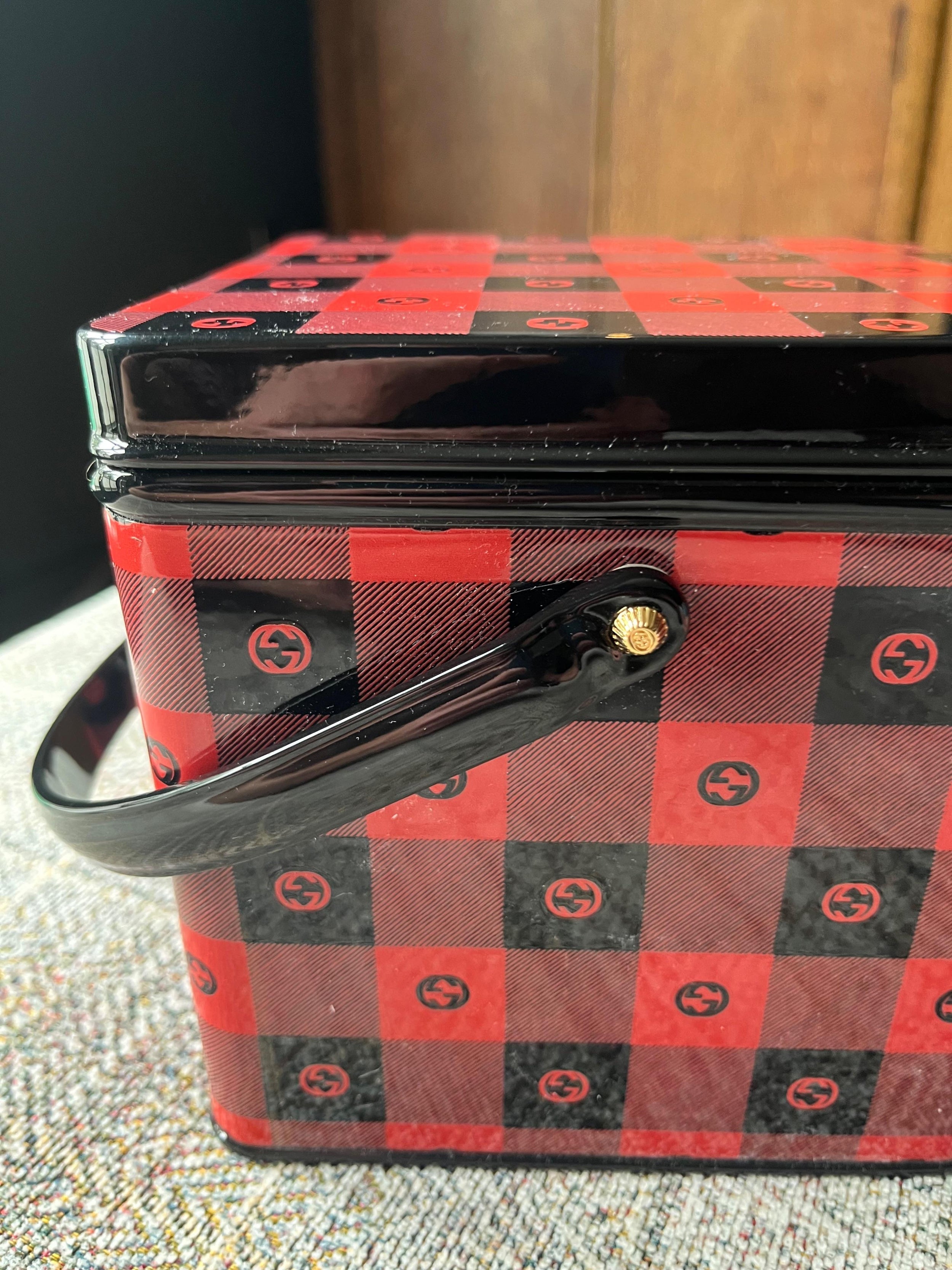 Gucci Red Gingham 'Mad Cookies' Box Grab Bag