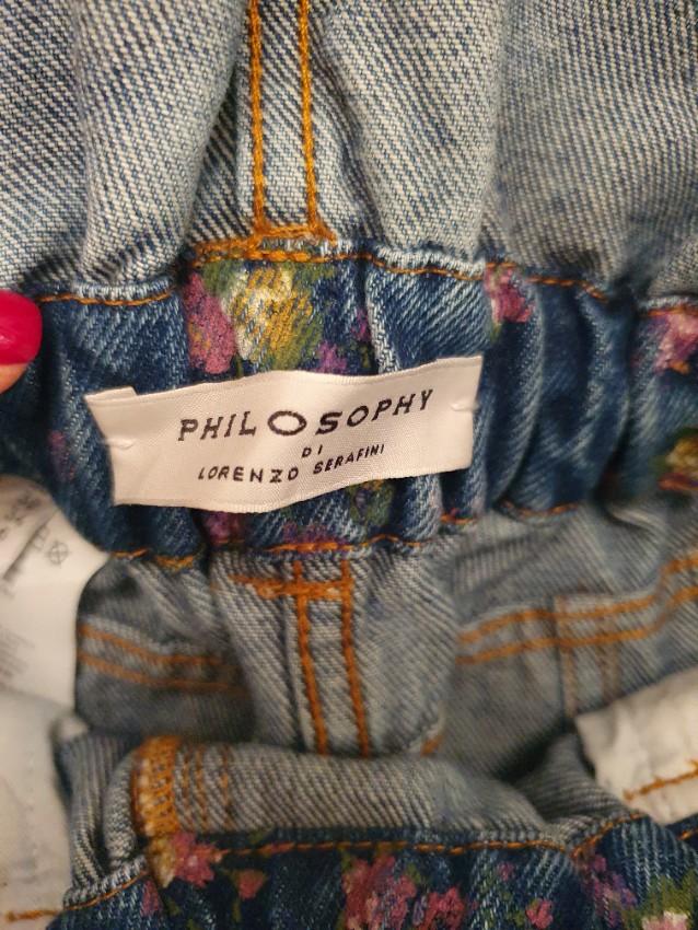 Philosophy di Lorenzo Serafini Floral Paperbag Waist Denim Shorts