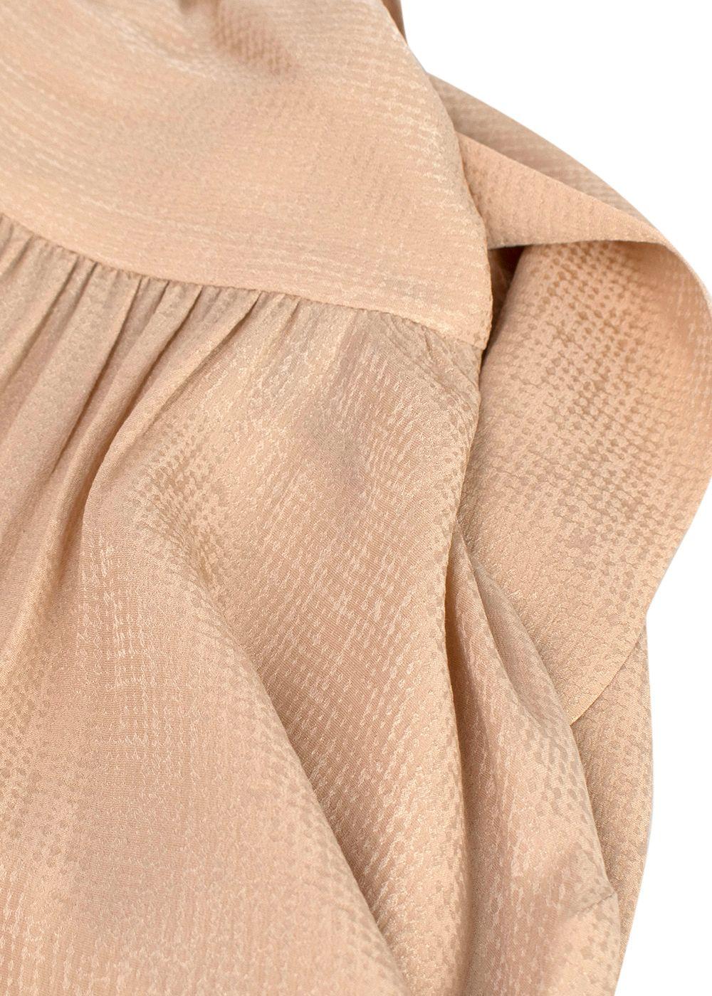 Fendi Golden Beige Blouse with Neck Tie