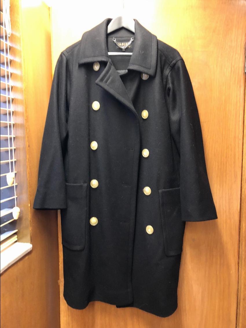 Jaegar Black Wool Double Breasted Coat