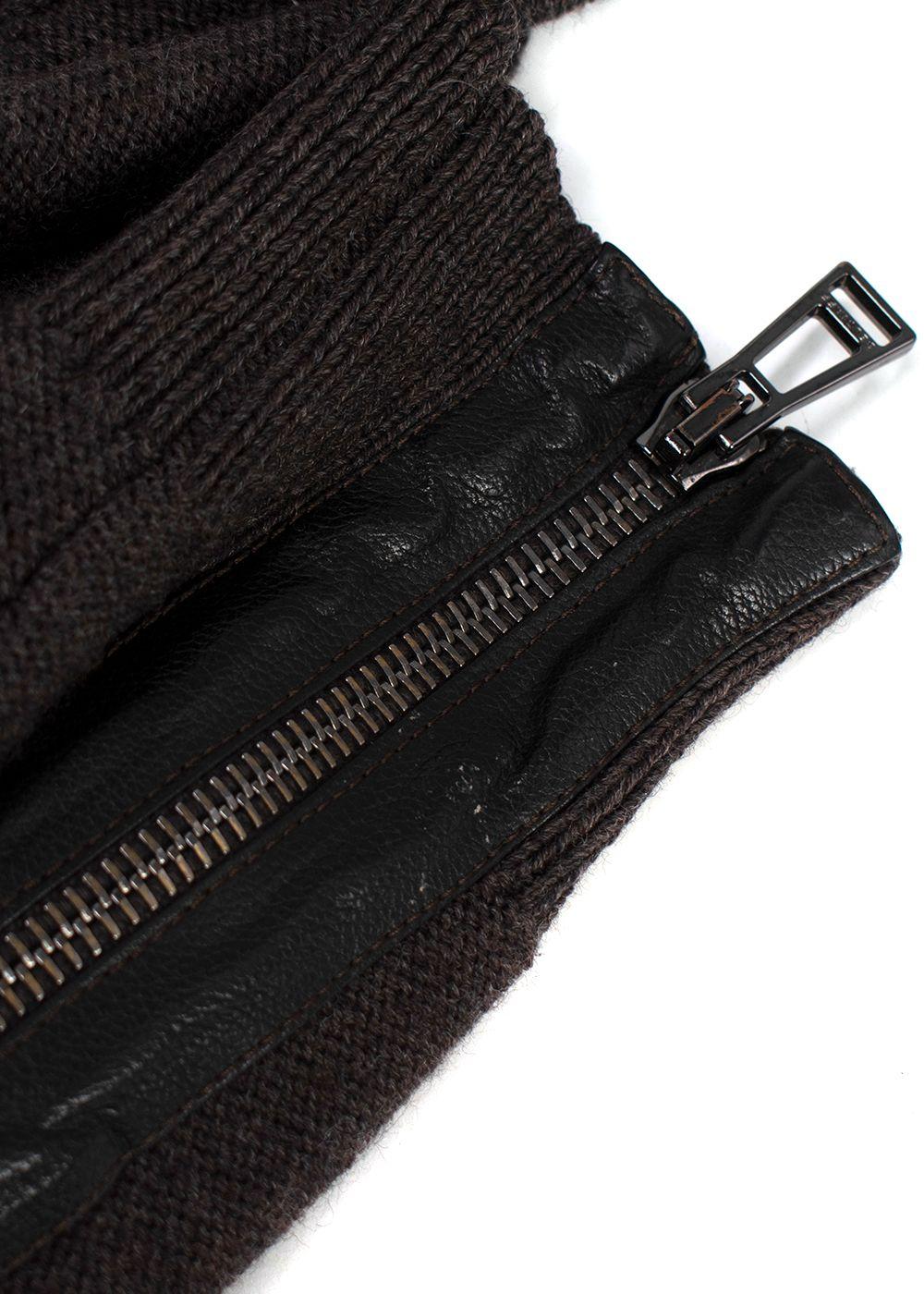 Belstaff Brown Zipped Shoulder Wool Jumper