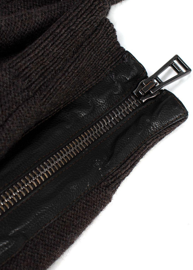 Belstaff Brown Zipped Shoulder Wool Jumper