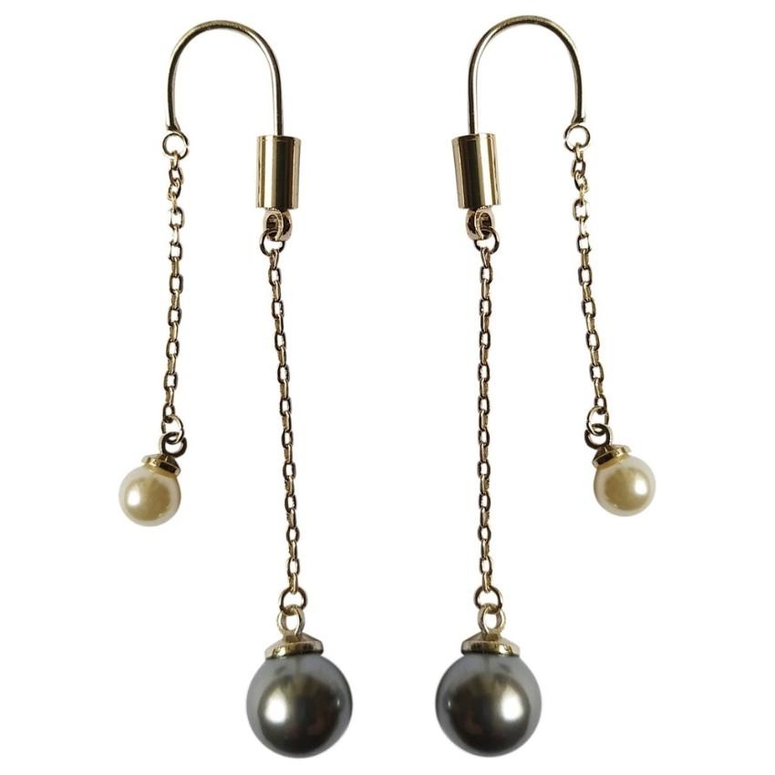 Dior Ultradior Faux Pearl Link Drop Earrings