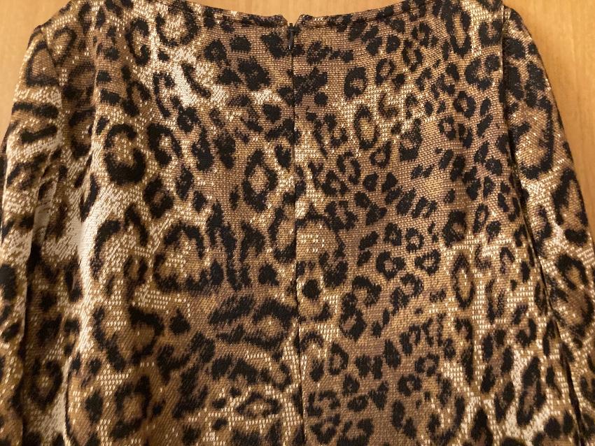 St. John Leopard Print Wool Blend Jersey Dress