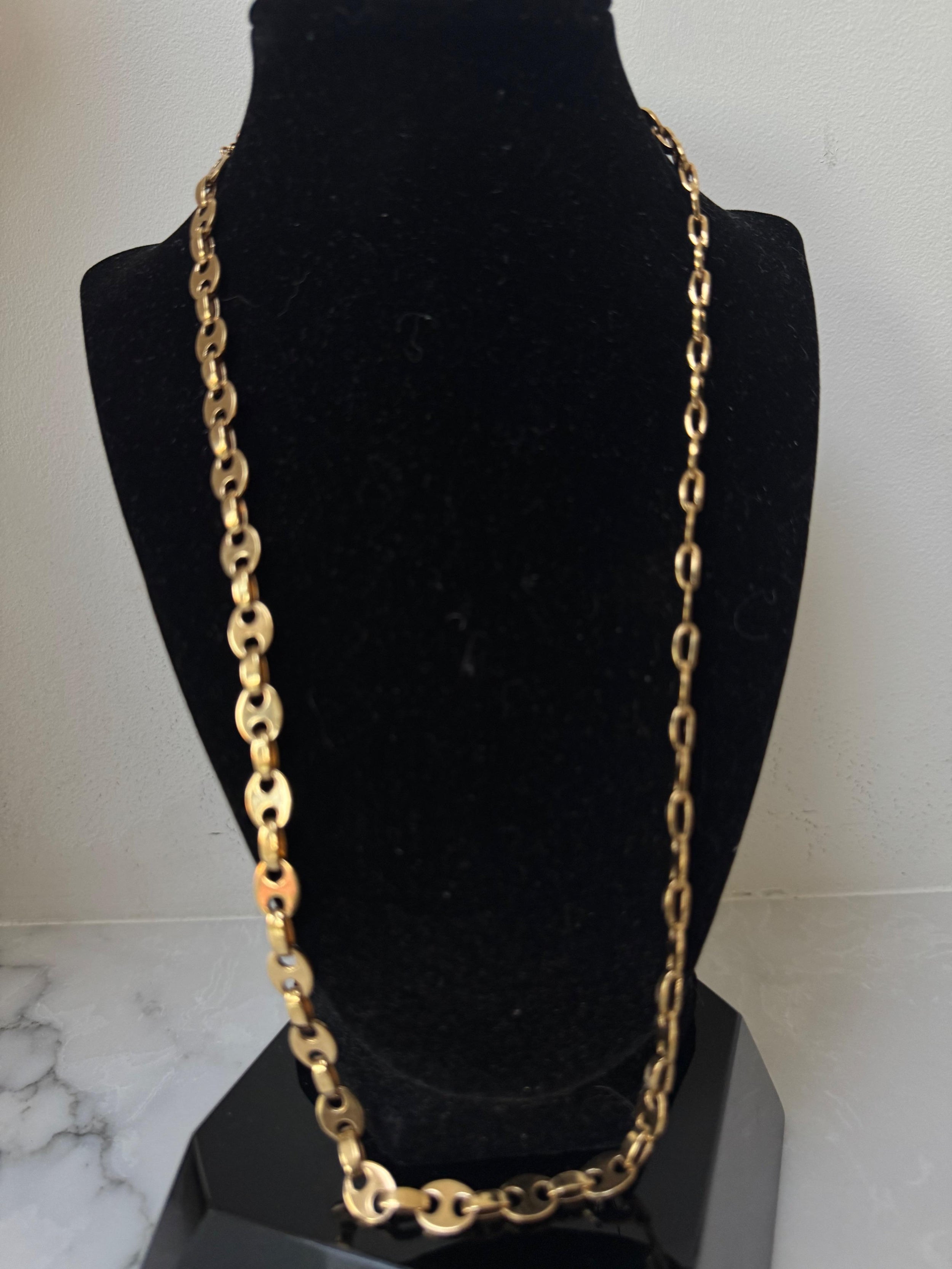 Paco Rabanne Gold Tone Nano Chain Necklace