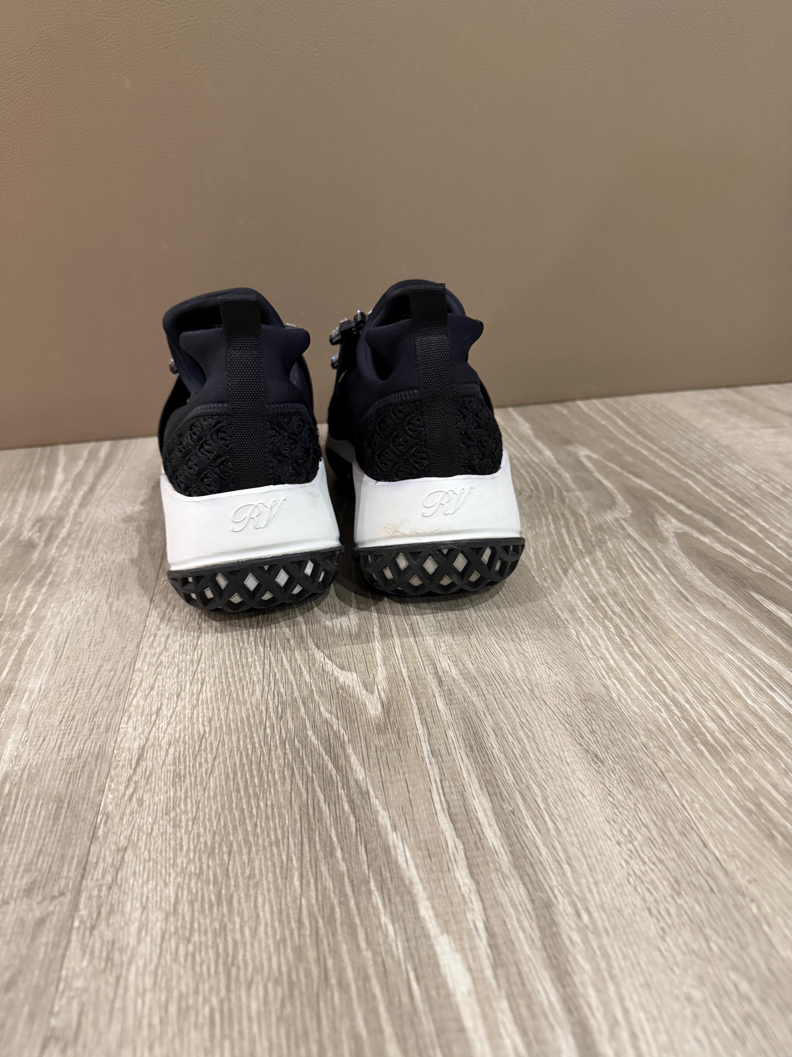Roger Vivier Crystal Embellished Buckle SlipOn Sneakers