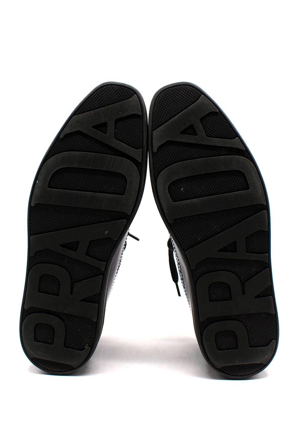 Prada Black Brushed Leather Derby Brogues