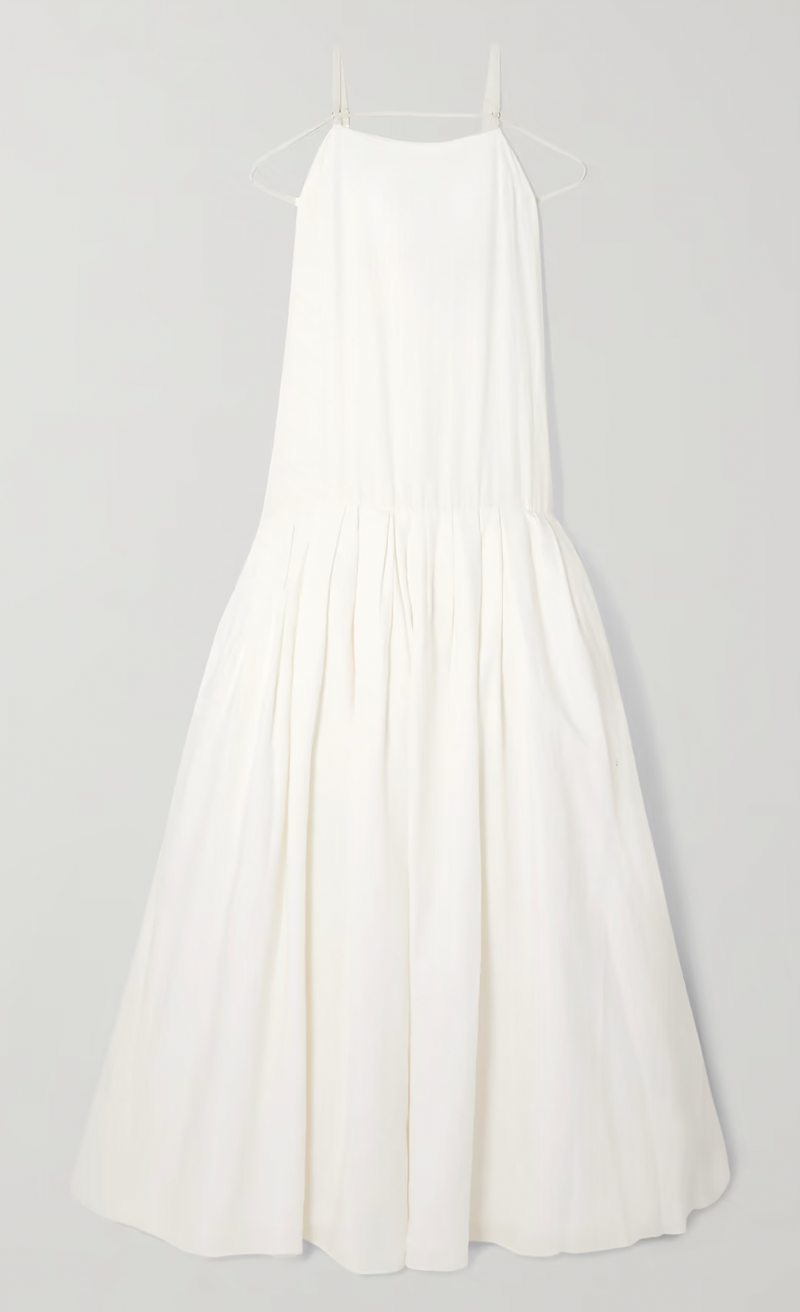 La Robe Amour Tie Detail Linen Jacquard Gown