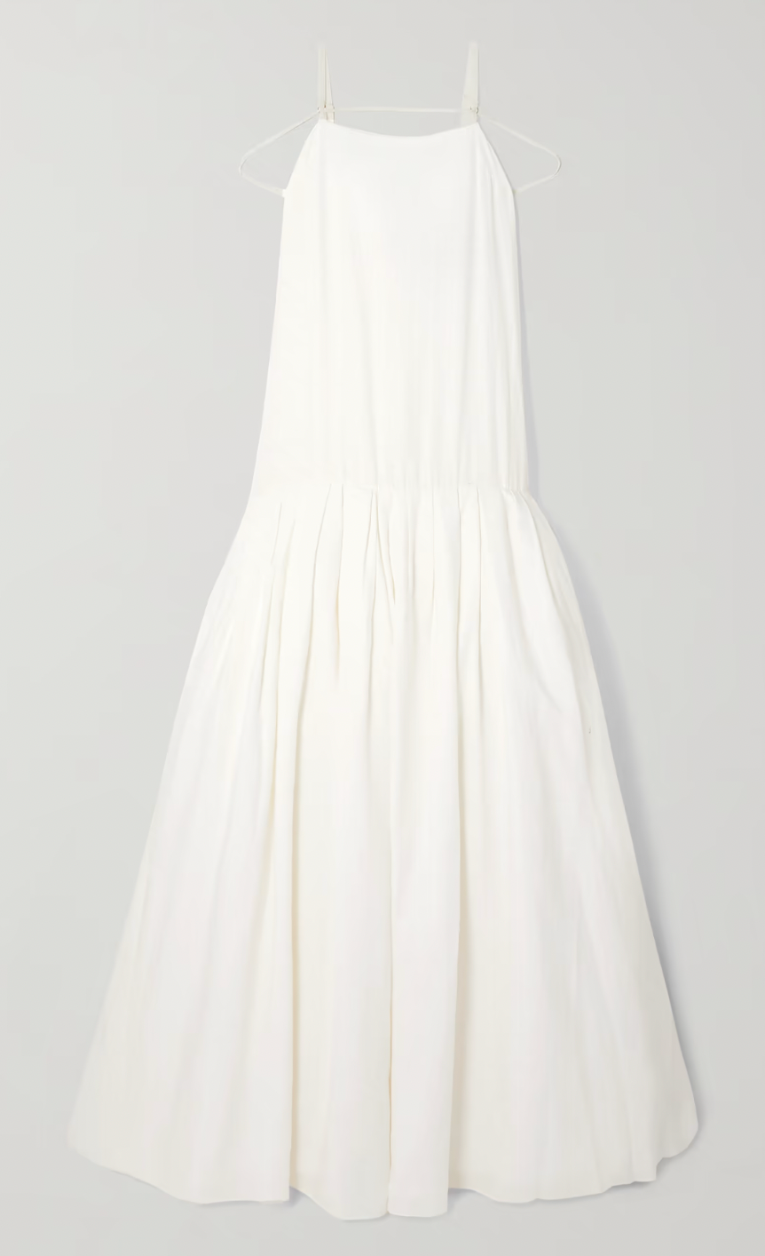 La Robe Amour Tie Detail Linen Jacquard Gown